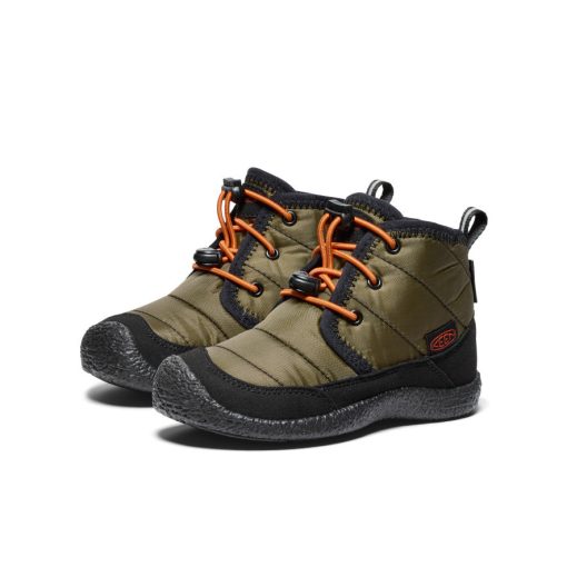 Little Kids' Howser II Waterproof Chukka  |  Dark Olive/Gold Flame - Image 2