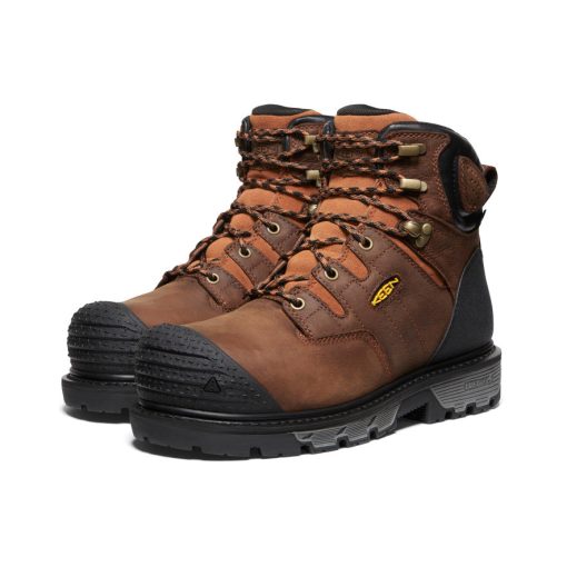 Men's Camden 6 Waterproof Boot (Carbon Toe)  |  Leather Brown/Black - Image 2