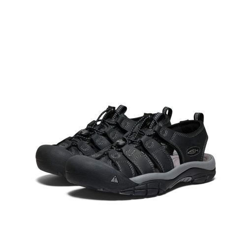 Men's Newport Leather Sandal  |  Black/Steel Grey - Image 2