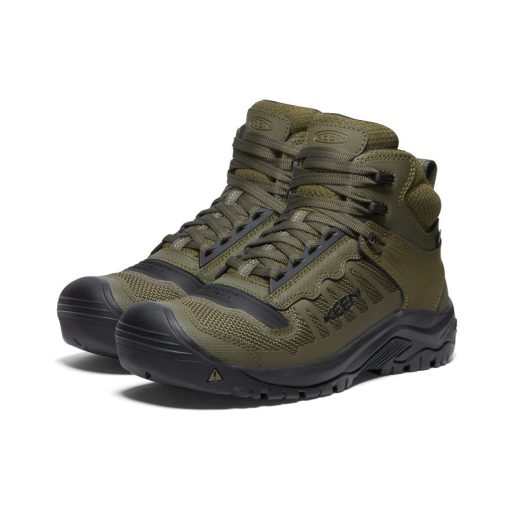 Men's Reno Waterproof Mid (Soft Toe)  |  Dark Olive/Black - Image 2