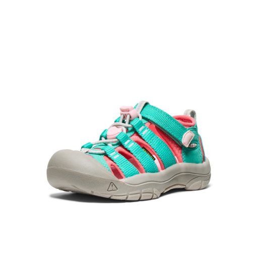 Little Kids' Newport H2  |  Bright Aqua/Giggle Pink - Image 2