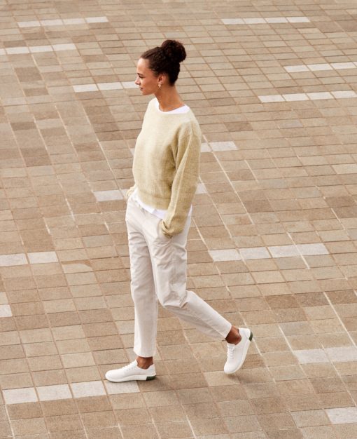 Women's KNX Leather Sneaker  |  Star White/Star White - Image 7