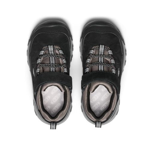 Little Kids' Targhee IV Waterproof Hiking Shoe  |  Black/Steel Grey - Image 4