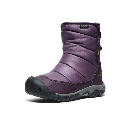 Big Kids' Puffrider Waterproof Winter Boot  |  Black Plum/Daiquiri Green - Image 3