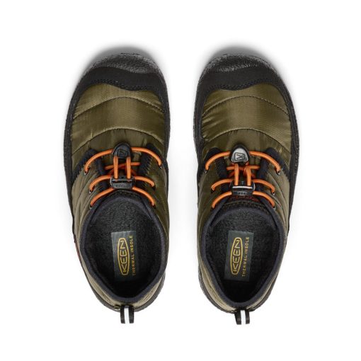 Big Kids' Howser II Waterproof Chukka  |  Dark Olive/Gold Flame - Image 4