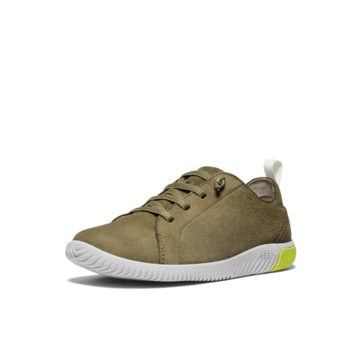 Big Kids' KNX Leather Sneaker  |  Martini Olive/Evening Primrose - Image 3