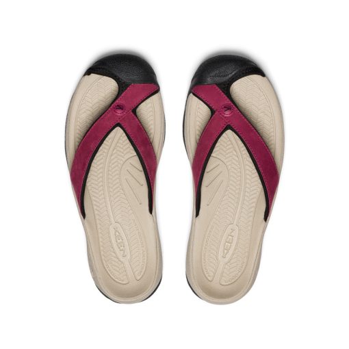 Women's Waimea Leather Flip-Flop  |  Beaujolais - Image 5