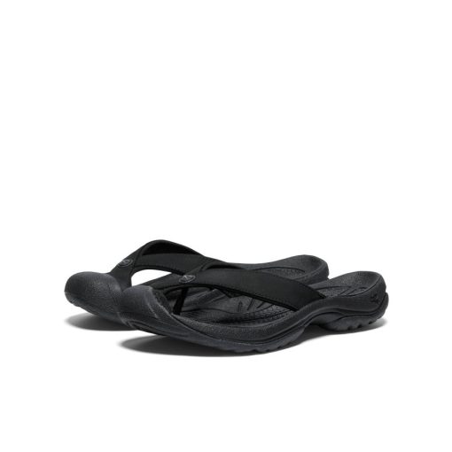 Women's Waimea Leather Flip-Flop  |  Black/Black - Image 2