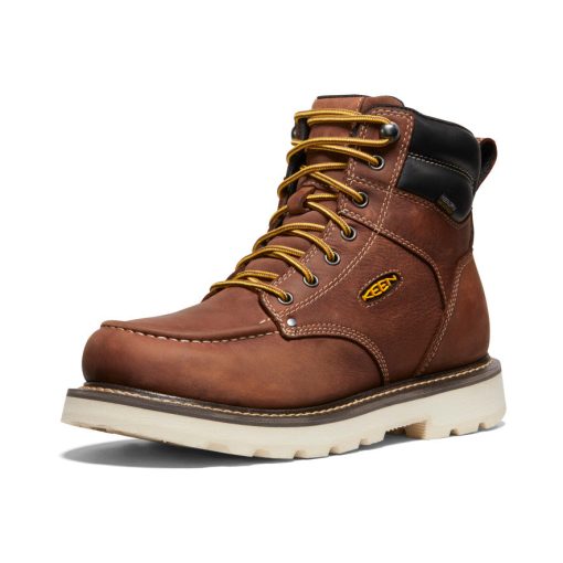Men's Cincinnati 6 Waterproof 90° Heel Boot (Soft Toe)  |  Tuscan Red/Sandshell - Image 3