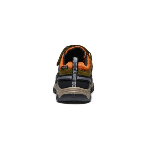 Little Kids' Targhee IV Waterproof Hiking Shoe  |  Dark Olive/Gold Flame - Image 5