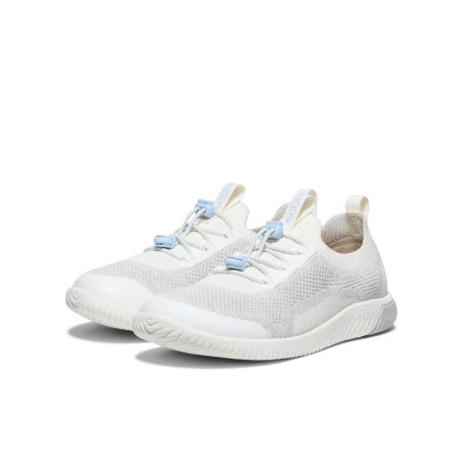 Big Kids' KNX Knit Sneaker  |  Star White/Skyway - Image 2