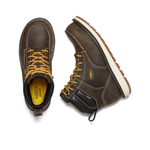 Men's Cincinnati 6 Waterproof Boot (Carbon Toe)  |  Dark Chocolate/Sandshell - Image 4