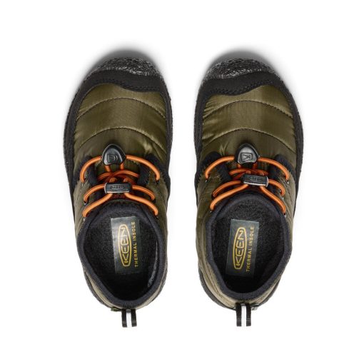 Little Kids' Howser II Waterproof Chukka  |  Dark Olive/Gold Flame - Image 4