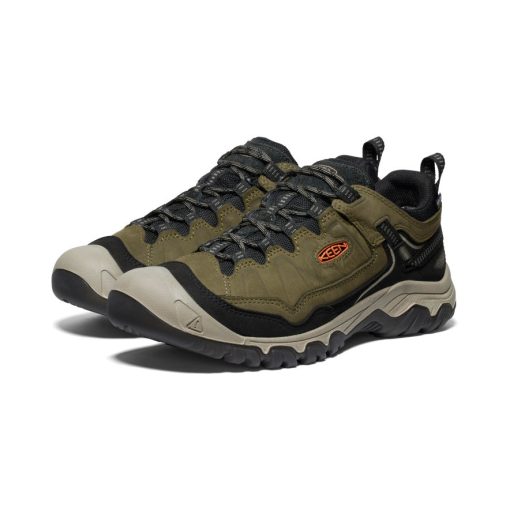 Men's Targhee IV Wide Waterproof Hiking Shoe  |  Dark Olive/Gold Flame - Image 2