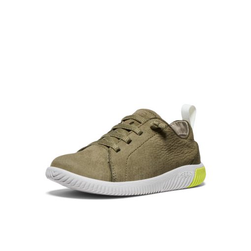Little Kids' KNX Leather Sneaker  |  Martini Olive/Evening Primrose - Image 3