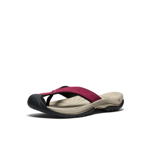 Women's Waimea Leather Flip-Flop  |  Beaujolais - Image 3