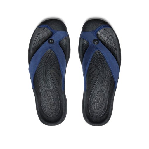 Men's Waimea Leather Flip-Flop  |  Naval Academy/Black - Image 4