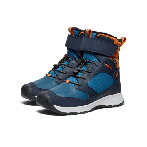 Big Kids' Skua Waterproof Winter Boot  |  Sky Captain/Gold Flame - Image 2