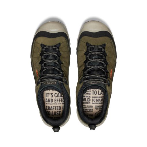 Men's Targhee IV Wide Waterproof Hiking Shoe  |  Dark Olive/Gold Flame - Image 4