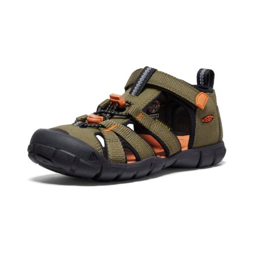 Big Kids' Seacamp II CNX  |  Dark Olive/Gold Flame - Image 3
