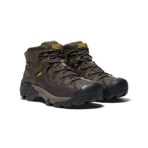 Men's Targhee II Mid Waterproof Hiking Boots  |  Canteen/Dark Olive - Image 2
