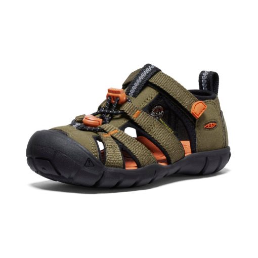 Little Kids' Seacamp II CNX  |  Dark Olive/Gold Flame - Image 3