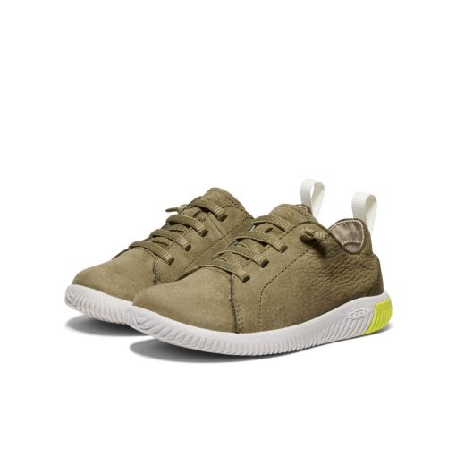 Little Kids' KNX Leather Sneaker  |  Martini Olive/Evening Primrose - Image 2