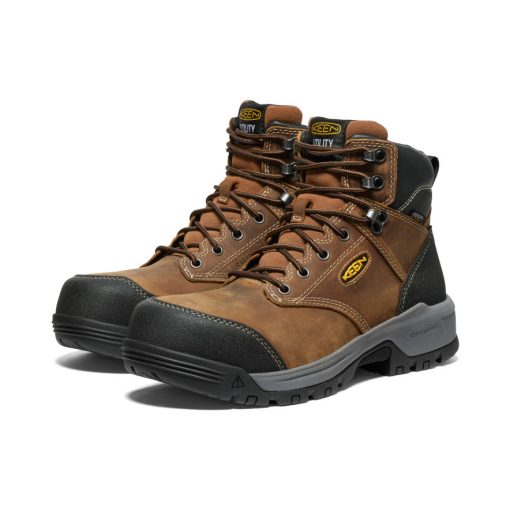 Men's Evanston 6 Waterproof Boot (Carbon Toe)  |  Bison/Black - Image 2