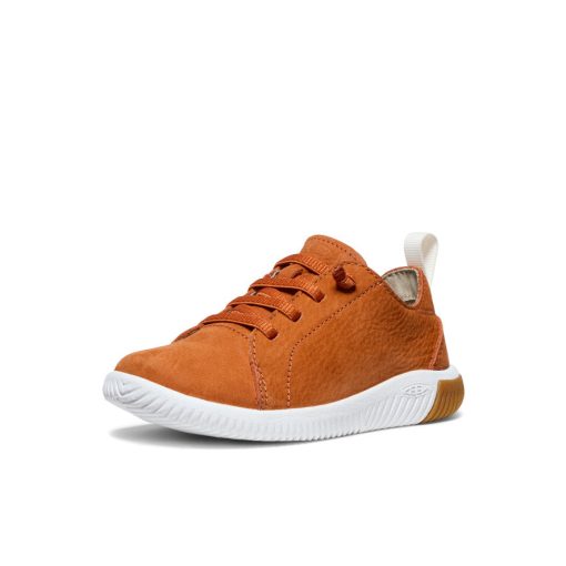 Little Kids' KNX Leather Sneaker  |  Gold Flame/Star White - Image 3