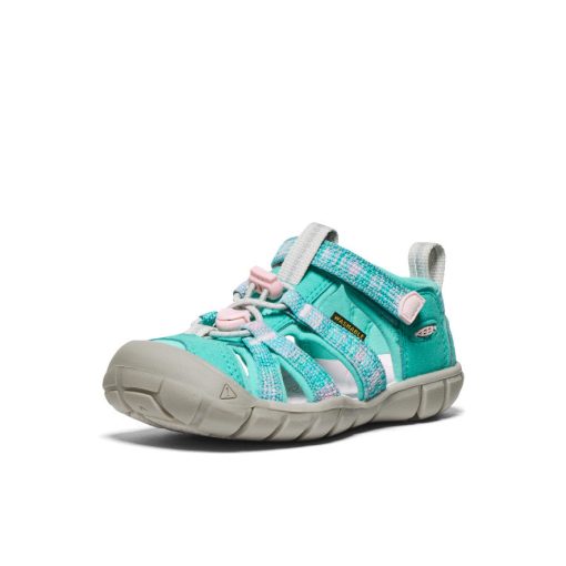Little Kids' Seacamp II CNX  |  Bright Aqua/Giggle Pink - Image 2
