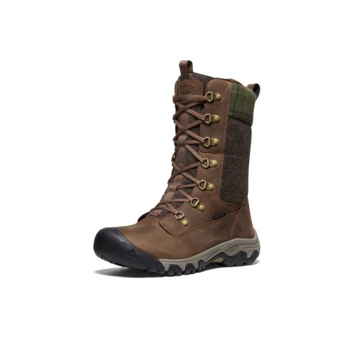 Women's Greta Tall Waterproof Boot  |  Dark Earth/Green Plaid - Image 3