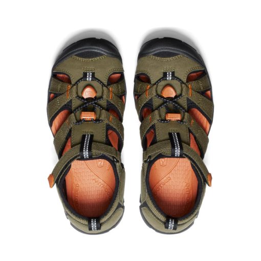 Big Kids' Seacamp II CNX  |  Dark Olive/Gold Flame - Image 4