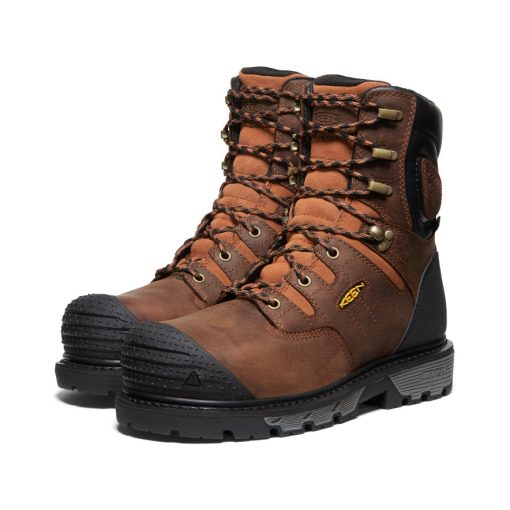 Men's Camden 8 Waterproof Boot (Carbon Toe)  |  Leather Brown/Black - Image 2