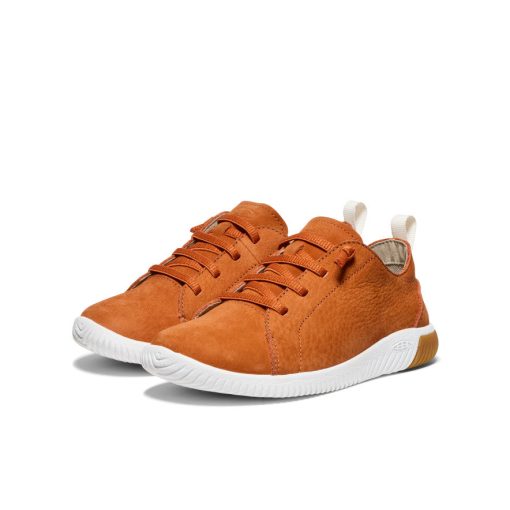 Big Kids' KNX Leather Sneaker  |  Gold Flame/Star White - Image 2