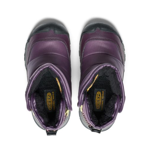 Little Kids' Puffrider Waterproof Winter Boot  |  Black Plum/Daiquiri Green - Image 4