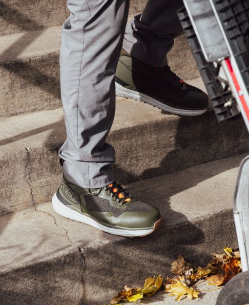 Men's Synchro Waterproof Work Boot (Carbon Toe)  |  Forest Night/Gum - Image 8