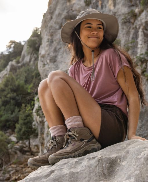 Women's Targhee IV Waterproof Hiking Boot  |  Brindle/Nostalgia Rose - Image 8