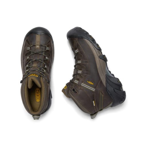 Men's Targhee II Mid Waterproof Hiking Boots  |  Canteen/Dark Olive - Image 4