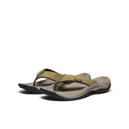 Men's Kona Leather Flip-Flop  |  Martini Olive/Forest Night - Image 2