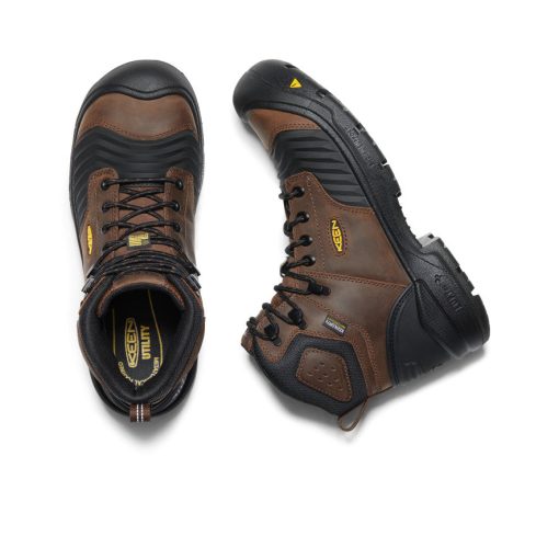 Men's Portland 6 Waterproof Boot (Carbon Toe)  |  Dark Earth/Black - Image 4
