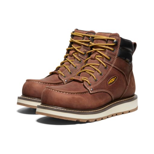 Men's Cincinnati 6 Waterproof Boot (Carbon Toe)  |  Tuscan Red/Sandshell - Image 2