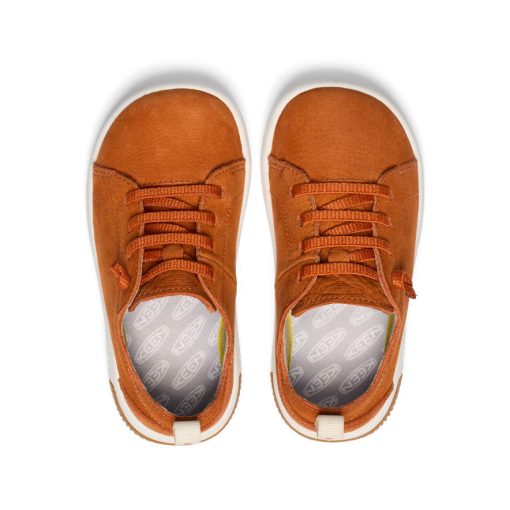 Little Kids' KNX Leather Sneaker  |  Gold Flame/Star White - Image 4
