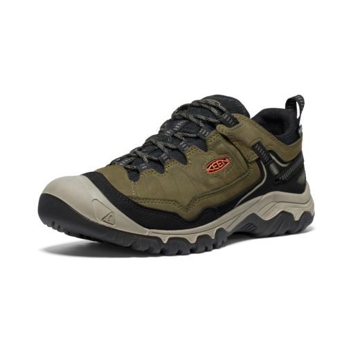 Men's Targhee IV Wide Waterproof Hiking Shoe  |  Dark Olive/Gold Flame - Image 3