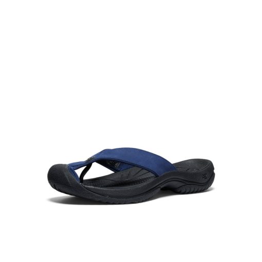 Men's Waimea Leather Flip-Flop  |  Naval Academy/Black - Image 3