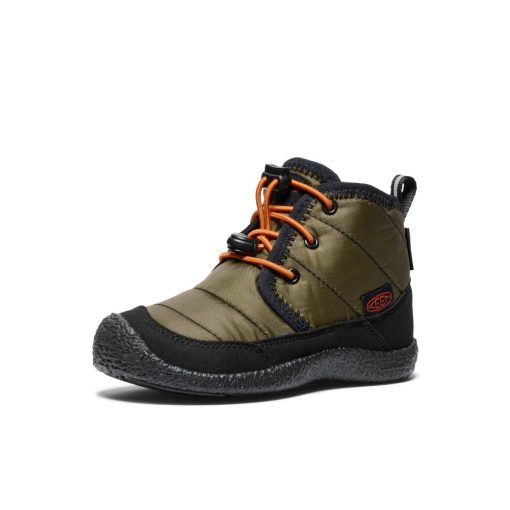 Little Kids' Howser II Waterproof Chukka  |  Dark Olive/Gold Flame - Image 3