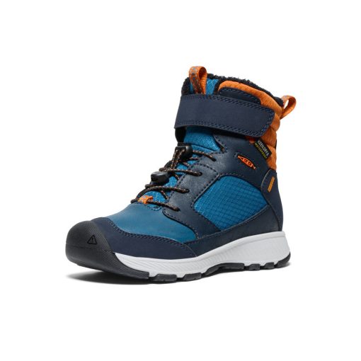Little Kids' Skua Waterproof Winter Boot  |  Sky Captain/Gold Flame - Image 3