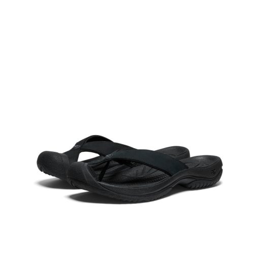 Men's Waimea Leather Flip-Flop  |  Black/Black - Image 2
