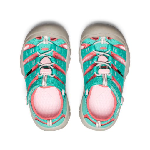 Little Kids' Newport H2  |  Bright Aqua/Giggle Pink - Image 4