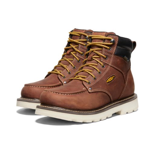 Men's Cincinnati 6 Waterproof 90° Heel Boot (Soft Toe)  |  Tuscan Red/Sandshell - Image 2