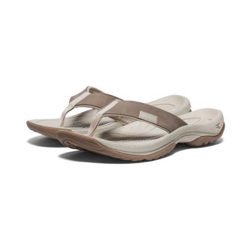 Women's Kona Leather Flip-Flop  |  Brindle/Silver Birch - Image 2